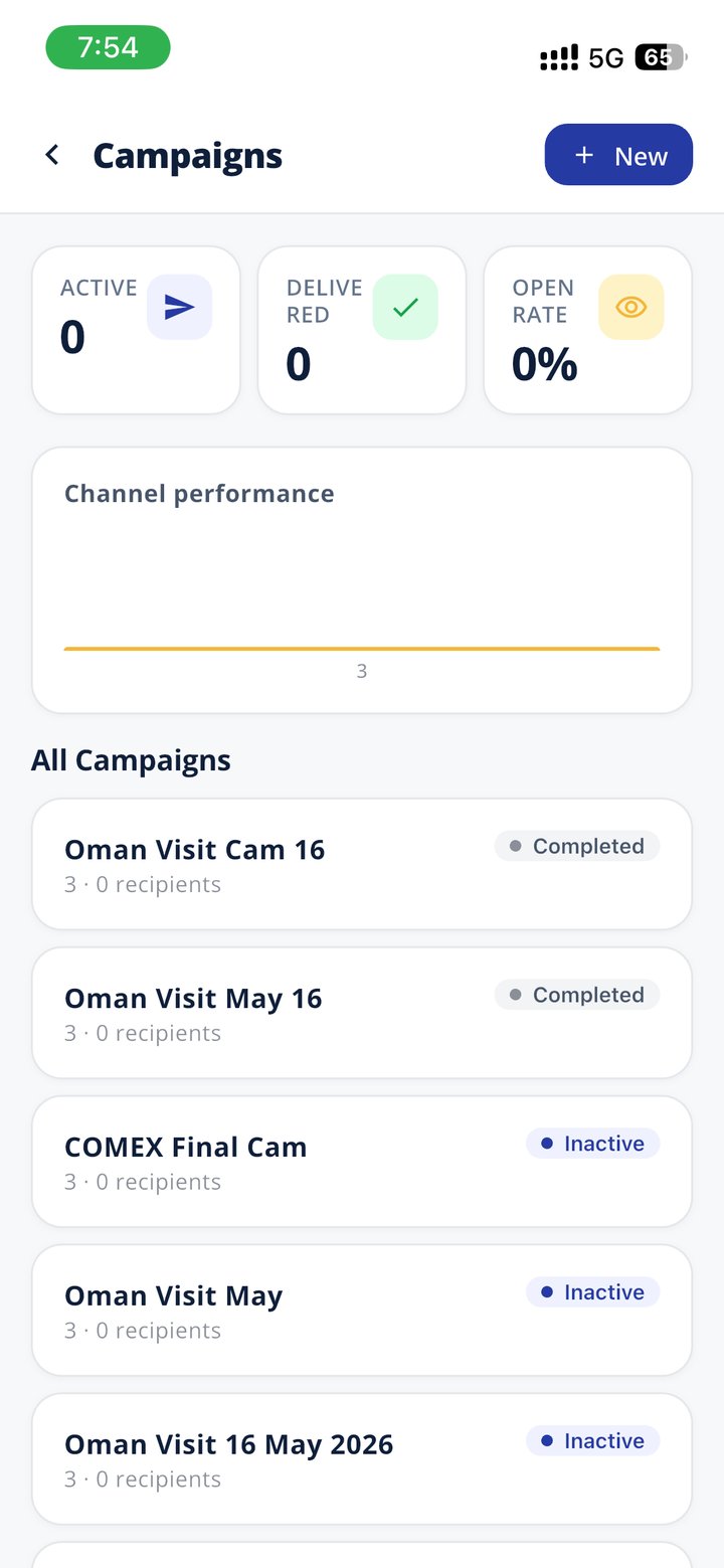 Campaign command — Trigger broadcasts, monitor delivery and open rate, manage recipients — without opening the desktop.